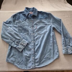 Levi's Light Blue Denim Button Down Shirt, Zs S
